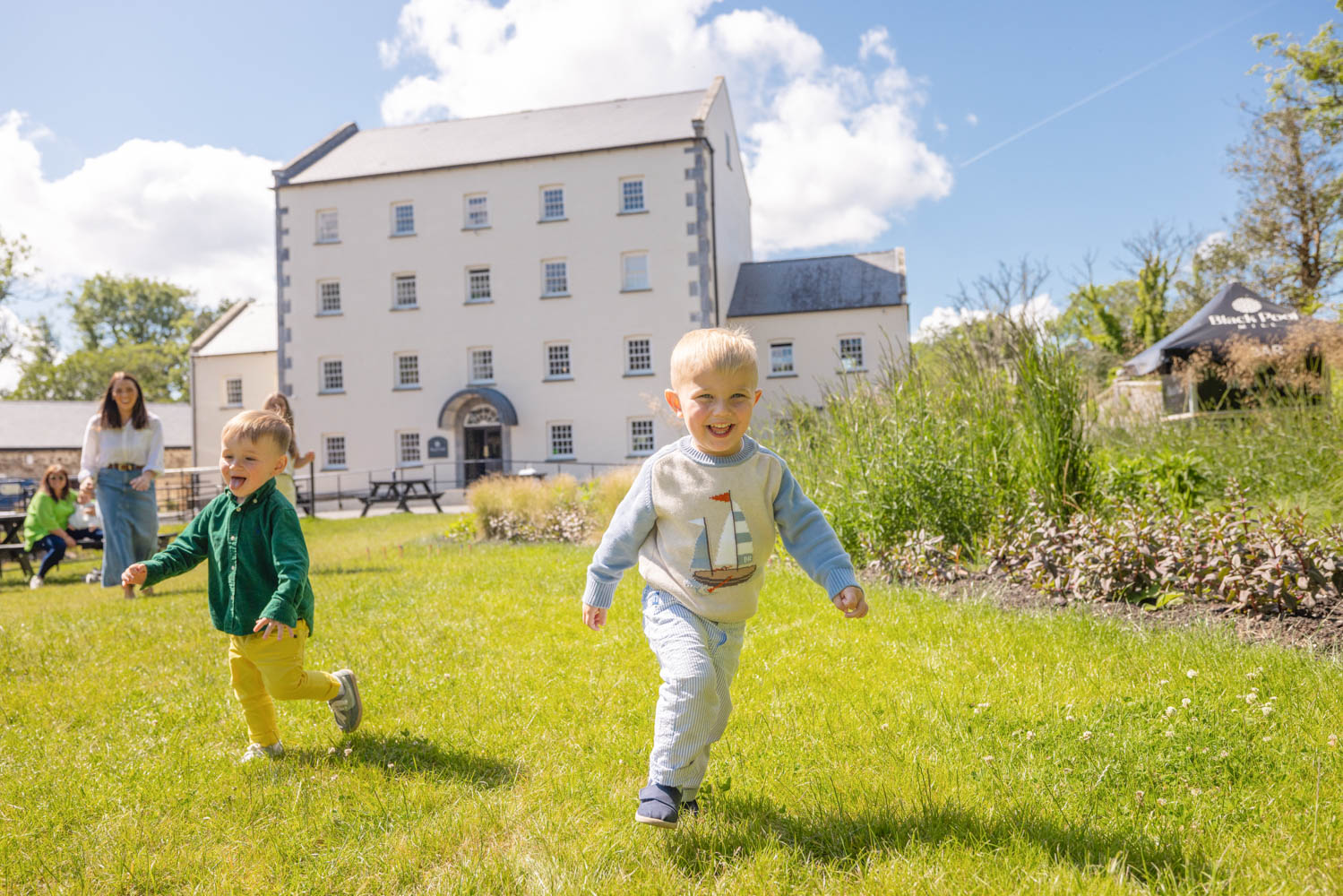 Black Pool Mill Gardens with children